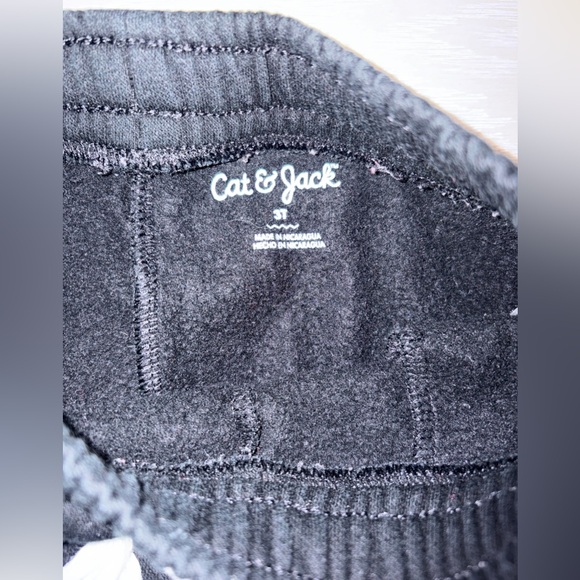 Cat & Jack Black Kids Joggers with drawstring - Picture 2 of 4